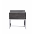 ACME Iban End Table in Gray Oak and Chrome