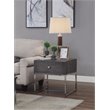 ACME Iban End Table in Gray Oak and Chrome