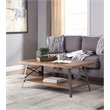 ACME Ikram Rectangular Wooden Coffee Table in Weathered Oak and Sandy Black