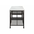 ACME Lanzo Kitchen Island in Marble and Gunmetal
