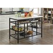 ACME Lanzo Kitchen Island in Marble and Gunmetal