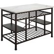 ACME Lanzo Kitchen Island in Marble and Gunmetal