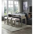 ACME Wandella 4-Piece Wooden Counter Dining Set in White and Rustic Oak