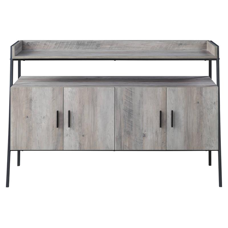 ACME Samiya Wooden 1-Shelf TV Stand with 4 Doors in Gray Oak and Black