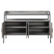 ACME Samiya Wooden 1-Shelf TV Stand with 4 Doors in Gray Oak and Black