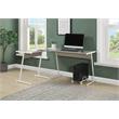 ACME Carver Wooden Top Computer Desk with Holder in Gray and White