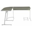 ACME Carver Wooden Top Computer Desk with Holder in Gray and White