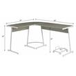 ACME Carver Wooden Top Computer Desk with Holder in Gray and White