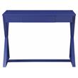 ACME Nalo Wooden 1-Drawer Writing Desk with X-Shaped Base in Twilight Blue