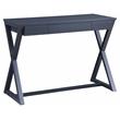 ACME Nalo Wooden 1-Drawer Writing Desk with X-Shaped Base in Black