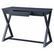 ACME Nalo Wooden 1-Drawer Writing Desk with X-Shaped Base in Black