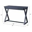 ACME Nalo Wooden 1-Drawer Writing Desk with X-Shaped Base in Black