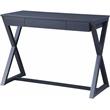 ACME Nalo Wooden 1-Drawer Writing Desk with X-Shaped Base in Black