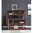 ACME Buck II Glass Top Writing Desk in Chrome and Walnut High Gloss