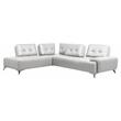 ACME Turano 2-Piece Leather Upholstered Sectional Sofa in Pearl White
