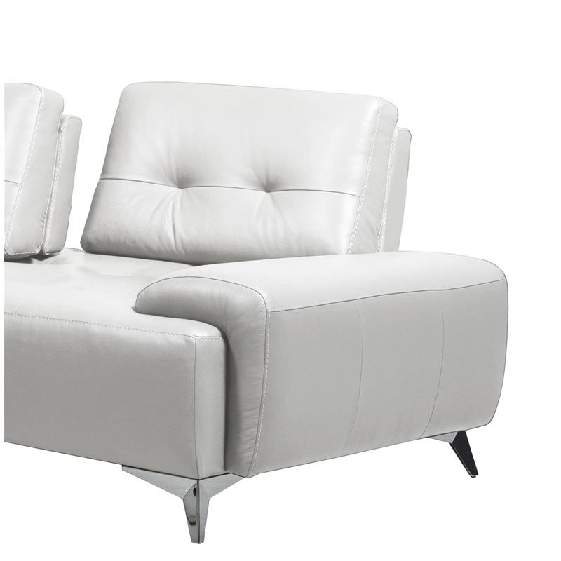 ACME Turano 2-Piece Leather Upholstered Sectional Sofa in Pearl White