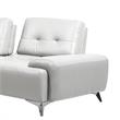 ACME Turano 2-Piece Leather Upholstered Sectional Sofa in Pearl White