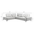 ACME Turano 2-Piece Leather Upholstered Sectional Sofa in Pearl White