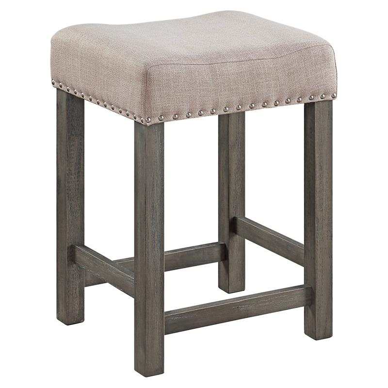 ACME Wandella Wooden Counter Dining Set in White and Weathered Gray