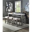 ACME Wandella Wooden Counter Dining Set in White and Weathered Gray