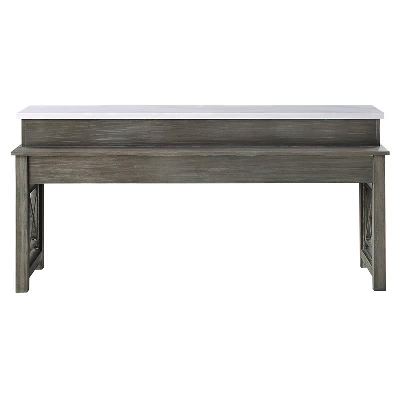 ACME Wandella Wooden Counter Dining Set in White and Weathered Gray