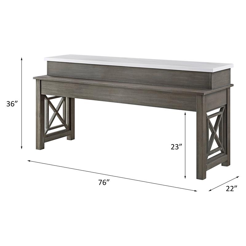 ACME Wandella Wooden Counter Dining Set in White and Weathered Gray