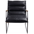 ACME Luberzo Top Grain Leather Upholstered Accent Chair in Distress Expresso