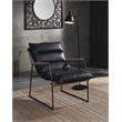 ACME Luberzo Top Grain Leather Upholstered Accent Chair in Distress Expresso