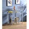 ACME Piffo Glass Top Storage Serving Cart and Bar Table in Clear and Chrome