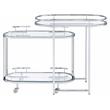 ACME Piffo Glass Top Storage Serving Cart and Bar Table in Clear and Chrome