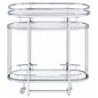 ACME Piffo Glass Top Storage Serving Cart and Bar Table in Clear and Chrome