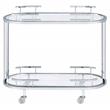 ACME Piffo Glass Top Storage Serving Cart and Bar Table in Clear and Chrome