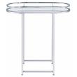 ACME Piffo Glass Top Storage Serving Cart and Bar Table in Clear and Chrome