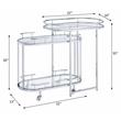 ACME Piffo Glass Top Storage Serving Cart and Bar Table in Clear and Chrome