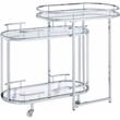 ACME Piffo Glass Top Storage Serving Cart and Bar Table in Clear and Chrome