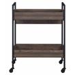 ACME Jerrick Wooden Serving Cart with 2 Shelves in Walnut and Black