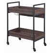 ACME Jerrick Wooden Serving Cart with 2 Shelves in Walnut and Black