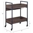 ACME Jerrick Wooden Serving Cart with 2 Shelves in Walnut and Black