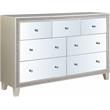 ACME Sliverfluff 7-Drawer Wooden Dresser in Mirrored and Champagne