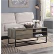 ACME Homare Wooden Coffee Table with Storage in Rustic Oak and Black