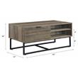 ACME Homare Wooden Coffee Table with Storage in Rustic Oak and Black