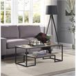 ACME Idella Wooden Coffee Table with 1 Tier Shelf in Rustic Oak and Black