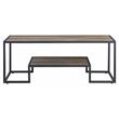ACME Idella Wooden Coffee Table with 1 Tier Shelf in Rustic Oak and Black