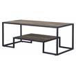 ACME Idella Wooden Coffee Table with 1 Tier Shelf in Rustic Oak and Black