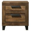 ACME Morales Wooden Rectangular Nightstand with 2 Drawers in Rustic Oak