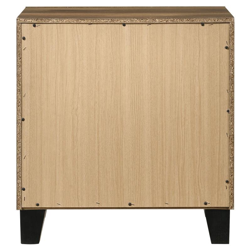 ACME Morales Wooden Rectangular Nightstand with 2 Drawers in Rustic Oak