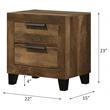 ACME Morales Wooden Rectangular Nightstand with 2 Drawers in Rustic Oak