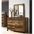 ACME Morales Square Dresser Mirror with Wooden Frame in Rustic Oak