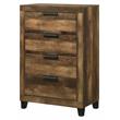 ACME Morales Wooden Rectangular 4-Drawer Chest with Metal Handle in Rustic Oak