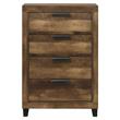 ACME Morales Wooden Rectangular 4-Drawer Chest with Metal Handle in Rustic Oak